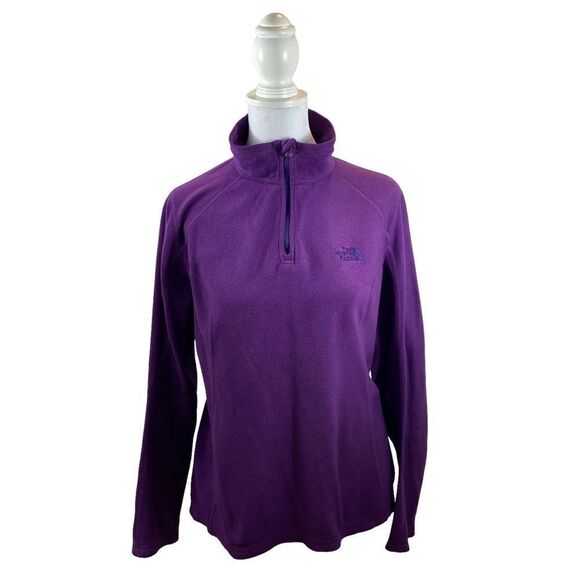 Ladies The North Face Lightweight Purple 1/4 Zip Fleece Size Medium - Picture 3 of 9